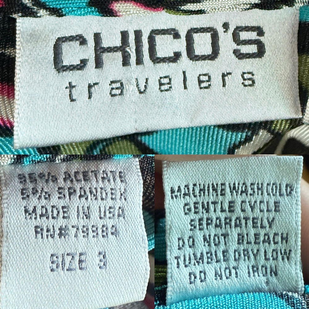 Chico’s Travelers Womens Cardigan Multicolor Floral Half Sleeve Size 3 XL 16 - Picture 8 of 8